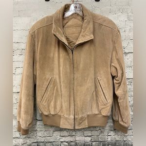 Vintage Preston & York leather bomber jacket sz S euc